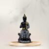 Buddha Sculpture Home Decor, Black and Gold Mosaic Design, 26.7 cm x 12.7 cm,Resin Mindfulness Figurine in Black & Gold, Meditation Statue for Living Room, Desk & Spiritual Gift