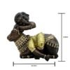 Baby Ganesha Idol Resting on Cow Antique Finish Polyresin Ganpati Murti with Golden Dhoti for Home Decor, Pooja Room & Gift, 6 Inch