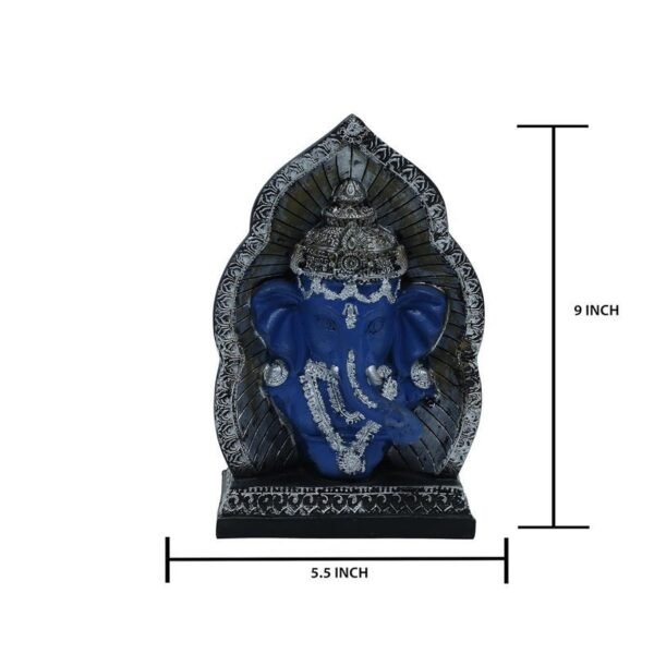 Decorative Ganesha Statue - Blue & Silver - Handcrafted - Home & Office Decor - Ganesh Chaturthi Gift