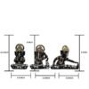 Set of 3 Lord Ganesha Idols for Home Decor | Black Polyresin Ganpati Statue with Gold & Silver Detailing | Decorative Murti for Pooja Room, Office, Gift & Festive Decor