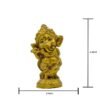 Handcrafted Resin Lord Ganesha Flute Playing Statue Gold Baby Ganesh Idol for Puja Room, Home & Temple Decor, Spiritual Gift for Diwali & Ganesh Chaturthi
