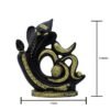 Black & Gold Resin LordGanesha Statue with OM Script Decorative Puja Room & Home Temple Idol, Spiritual Showpiece for Diwali, Ganesh Chaturthi & Good Luck Gift