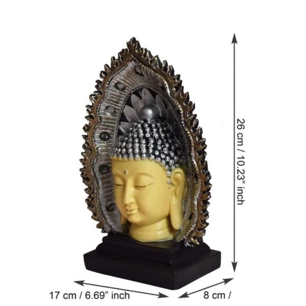 Handicrafts Buddha Head on Tree Idol Statue Showpiece for Home Decoration and Gifting., Diwali Gift Item for Family and FriendsMulticolor