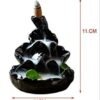 Black Ceramic Waterfall Backflow Incense Burner Lotus Leaf Design, Aromatherapy Incense Cone Holder for Home, Yoga & Meditation decor