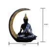 Antique Meditating Moon Buddha Statue Showpiece for Home Decor - Office Decor - Gifting - Lord Buddha Idol Polyresin Decorative Figurine