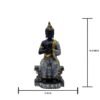 Buddha Sculpture Home Decor, Black and Gold Mosaic Design, 26.7 cm x 12.7 cm,Resin Mindfulness Figurine in Black & Gold, Meditation Statue for Living Room, Desk & Spiritual Gift