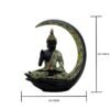 Resin Buddha Hand Statue Black & Gold Abhaya Mudra Sculpture with Seated Buddha, Zen Home decor, Meditation Accent & Spiritual Gift