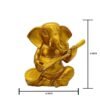 Golden Lord Ganesha Idol Playing Sitar | Musical Ganpati Statue in Polyresin for Home Decor, Pooja Room, Car Dashboard & Festive Gift | Decorative Ganesh Murti 5 Inch