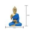 Buddha with Lotus Flower Statue, Blue Robe Gold Finish, 24.1 x 16.5 cm, Meditation Lotus Bowl