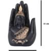 Handcrafted Lord Meditating Hand Palm Buddha Idol Statue Showpieces for Living Room,Bedroom,Gift,Home Decor,Table Decorations (Black Palm Buddha)