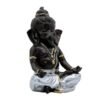 Lord Ganesha Idol for Home Decor | Black & Silver Meditating Ganpati Statue | Polyresin Ganesh Murti for Pooja Room, Office, Car Dashboard & Gift 6 Inch