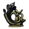 Black & Gold Resin LordGanesha Statue with OM Script Decorative Puja Room & Home Temple Idol, Spiritual Showpiece for Diwali, Ganesh Chaturthi & Good Luck Gift