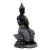 Buddha Sculpture Home Decor, Black and Gold Mosaic Design, 26.7 cm x 12.7 cm,Resin Mindfulness Figurine in Black & Gold, Meditation Statue for Living Room, Desk & Spiritual Gift