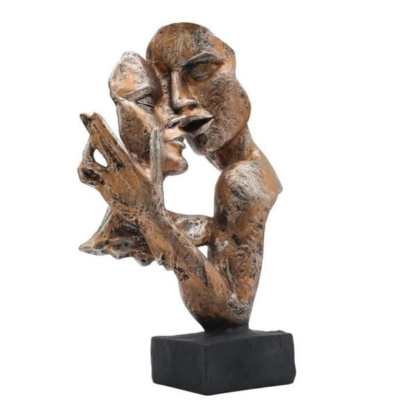 Modern Abstract Resin Couple Sculpture Romantic Kiss Statue, Ideal Wedding, Anniversary & Home Tabletop Decor