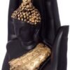 Hand-Crafted Buddha Hand Mudra Statue, Black & Gold Resin Ornament, Ideal for Home Decor, Desk, Prayer Altar & Spiritual Gift