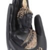 Handcrafted Lord Meditating Hand Palm Buddha Idol Statue Showpieces for Living Room,Bedroom,Gift,Home Decor,Table Decorations (Black Palm Buddha)