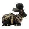 Baby Ganesha Idol Resting on Cow Antique Finish Polyresin Ganpati Murti with Golden Dhoti for Home Decor, Pooja Room & Gift, 6 Inch