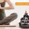 Black Ceramic Waterfall Backflow Incense Burner Lotus Leaf Design, Aromatherapy Incense Cone Holder for Home, Yoga & Meditation decor