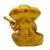 Golden Lord Ganesha Idol Playing Sitar | Musical Ganpati Statue in Polyresin for Home Decor, Pooja Room, Car Dashboard & Festive Gift | Decorative Ganesh Murti 5 Inch