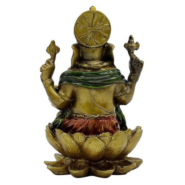 Golden Ganesha Statue - Remover of Obstacles - Hindu God Decorative Figurine for Home & Office