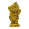 Handcrafted Resin Lord Ganesha Flute Playing Statue Gold Baby Ganesh Idol for Puja Room, Home & Temple Decor, Spiritual Gift for Diwali & Ganesh Chaturthi