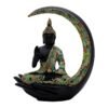 Resin Buddha Hand Statue Black & Gold Abhaya Mudra Sculpture with Seated Buddha, Zen Home decor, Meditation Accent & Spiritual Gift