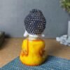 Handicrafts Baby Buddha Showpiece Resin & Sandalwood Monk Figurine for Home & Living Room decor, Perfect Diwali Gift for Family & Friends (12X10X18cm, Orange)