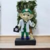 Doctor Ganesha Idol Lord Ganpati Statue in Doctor Avatar with Mouse Polyresin Showpiece for Home, Clinic, Hospital, Gift for Doctors 8 Inch