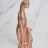 Rose Gold Cat Statue - Elegant Mother and Kitten Sculpture for Home Decor