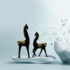 Black and Gold Horse Statues for Home Decor - Elegant Decorative Accents