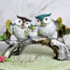 Handcrafted Owl Family Statue - Unique Home Decor Piece for Nature Lovers