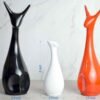 Stylish Abstract Cat Sculpture Trio - Modern Ceramic Art Decor for Living Room & Office
