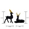 Elegant Black Deer Statues with Golden Antlers - Perfect Home Decor for Modern Living Spaces