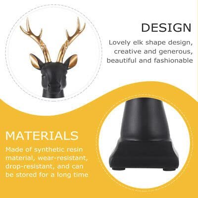 Elegant Black Deer Head with Gold Antlers - Contemporary Wall Hanging Sculpture