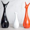 Stylish Abstract Cat Sculpture Trio - Modern Ceramic Art Decor for Living Room & Office
