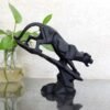 Black Panther Sculpture - Geometric Art Piece Featuring a Majestic Big Cat