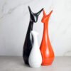 Stylish Abstract Cat Sculpture Trio - Modern Ceramic Art Decor for Living Room & Office