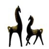 Black and Gold Horse Statues for Home Decor - Elegant Decorative Accents