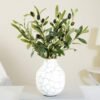 Metal Flower Vase for Home Decor Bedroom Living Room Office Wedding | Table Decorative Item for Festivals Birthday Off White Bud Shape Small (Flower Not Included)