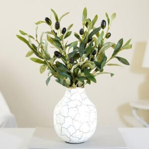 Metal Flower Vase for Home Decor Bedroom Living Room Office Wedding | Table Decorative Item for Festivals Birthday Off White Bud Shape Small (Flower Not Included)