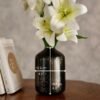 Metal Flower Vase for Home Decor Bedroom Living Room Office Wedding | Table Decorative Item for Festivals Birthday Spotted Black 1Pcs (10.5 x 15.7 CM) (Flower not Included)