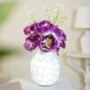 Metal Flower Vase for Home Decor Bedroom Living Room Office Wedding | Table Decorative Item for Festivals Birthday Off White Bud Shape Small (Flower Not Included)
