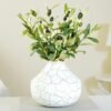Metal Flower Vase for Home Decor Bedroom Living Room Office Wedding | Table Decorative Item for Festivals Birthday Off White Bud Shape Large (Flower Not Included)