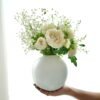 61i-mqIimOL._SL1080_.jpg Metal Ball Flower Vase for Home Decor | Table Decorative Item for Bedroom Living Room Office Wedding | Best Gift for Birthday Anniversary Festival | White, Medium
