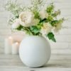 61qLtDRxHtL._SL1080_.jpg Metal Ball Flower Vase for Home Decor | Table Decorative Item for Bedroom Living Room Office Wedding | Best Gift for Birthday Anniversary Festival | White, Medium