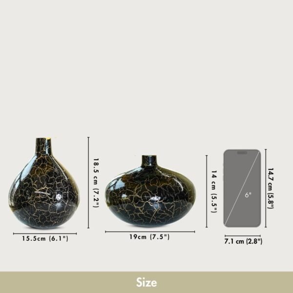 61v-rOnh1xL._SL1080_.jpg Metal Flower Vase for Home Decor Bedroom Living Room Office Wedding | Modern Table Decorative Item for Festivals Birthday Crackle Finish (Flower Not Included)