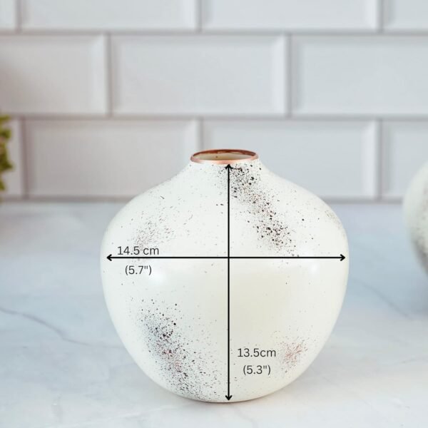 Metal Flower Bud Shape Vase for Home Decor | Table Decorative Item for Bedroom Living Room Office | Best Gift for Wedding Festivals Birthday | Off White Small 1PC (Flower not Included)