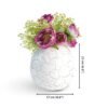 Metal Ball Vase for Home Decor|Round Flower Pot for Bedroom Living Room Office Wedding|Flowers Arrangement for Birthday Anniversary Festival|Off-White Crackled Medium (Flower Not Included)