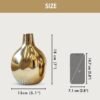 Metal Flower Vase For Home Dcor Living Room Office Wedding | Table Decorative Item For Festivals Birthday Golden Vase 1Pcs (Flower Not Included), Round