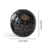 Metal Ball Vase for Home Decor|Flower Pot for Bedroom Living Room Office Wedding|Flowers Arrangement for Birthday Anniversary Festival|Black Crackled Medium (Flower Not Included)